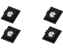 Kit 4 Spot Embutir AR70 Quadrado Preto Face Plana - SaveEnergy Kit 4 Spot Embutir AR70 Quadrado Preto Face Plana - SaveEnergy