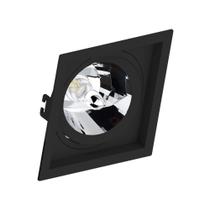 Kit 4 Spot Embutir Quadrado Recuado Ar111 Preto