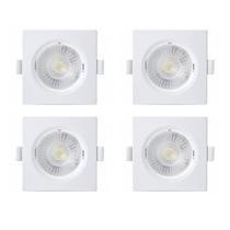 Kit 4 Spot Embutir Taschibra Alltop Quadrado Led 3W 6500K