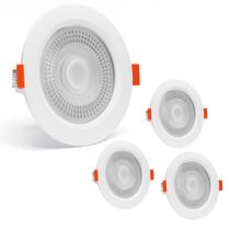 Kit 4 Spot LED 7W 4000K Embutir Redondo Direcionável Branco Neutro