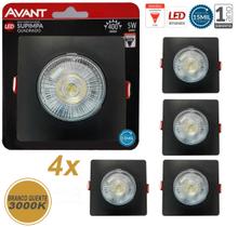 Kit 4 Spot Led Embutir Direcionável Quadrado Quente Frio