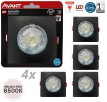 Kit 4 Spot Led Embutir Direcionável Quadrado Quente Frio