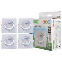 Kit 4 Spot Led Par20 Embutir Quadrado Direcionável Bivolt 7w