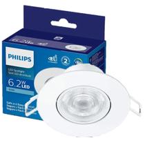 Kit 4 Spot Led Philips Redondo Embutir 6.2w Luz Quente 2700K