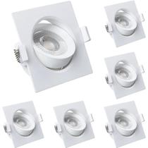 Kit 4 Spot LED Quadrado 3W Direcional Bivolt 3000K Iluminação moderna e aconchegante