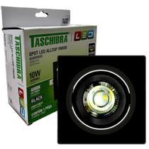 Kit 4 Spot Led Quadrado Preto Embutir 10w Branco Neutro 4000K