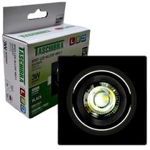 Kit 4 Spot Led Quadrado Preto Embutir 3w Branco Neutro 4000K