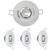 Kit 4 Spot Led Redondo Direcionável 5W 4000K Bivolt