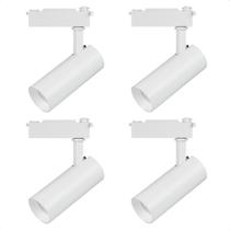 Kit 4 Spot Longo Led MR16 para Trilho Eletrificado Branco Kit 4 Spot Longo Led MR16 para Trilho Eletrificado Branco