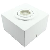 Kit 4 Spot Plafon Sobrepor Box Quadrado Mr16 Branco + Led 7w Branco Quente