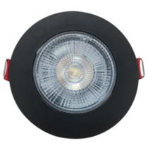 Kit 4 Spot Preto Led De Embutir Redondo 5w 3000k Luz Amarela Bivolt Avant