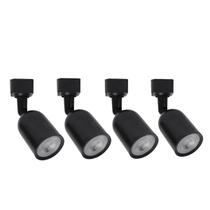 Kit 4 Spot Trilho Led 7W Branco Quente 3000K Preto Quarto