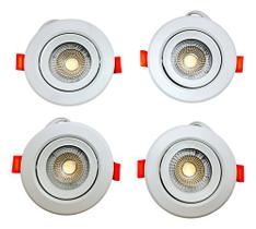 Kit 4 Spots Led Embutir Redondo 5w Branco Quente Cor da estrutura:BrancoVoltagem:5W