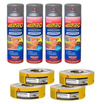 Kit 4 Spray Emborrachado 100ml + 4 Fita Multiuso Manta Autoadesiva