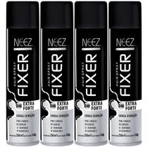 Kit 4 Spray Fixador De Cabelo Profissional Neez Laque Capilar Fixação Extra Forte 24 Horas 250ml