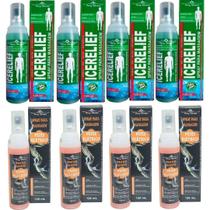 Kit 4 Spray Para Massagem Icerelief + 4 Spray Peixe Elétrico