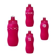 Kit 4 Squeezes 250mL Rosa Neon Colecao AMOR Completa