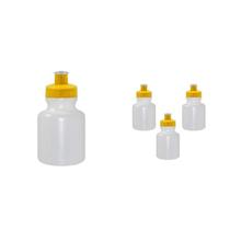 Kit 4 Squeezes 300Ml Tampa Fibra Madeira Amarelo