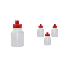 Kit 4 Squeezes 300Ml Tampa Fibra Madeira Vermelho