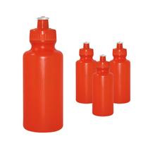 Kit 4 Squeezes 550Ml Alaranjado Plástico Premium