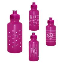 Kit 4 Squeezes 550mL Rosa Neon Colecao AMOR Completa