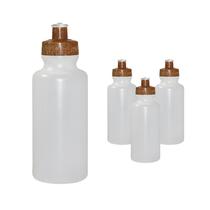 Kit 4 Squeezes 550Ml Tampa Fibra Madeira Green