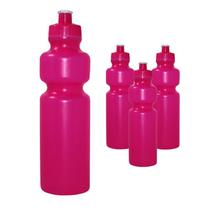 Kit 4 Squeezes 750Ml Rosa Neon Plástico Premium