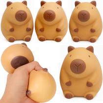 Kit 4 Squishy Capivara de Apertar Brinquedo Anti Stress para Crianças e Adultos