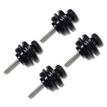 Kit 4 Strap Lock Pro Resistente Metal Preto Guitarra Baixo