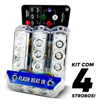 Kit 4 Strobo Flash Control Beat IR V4 Controle Zendel Kit 4 Strobo Flash Control Beat IR V4 Controle Zendel
