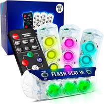 Kit 4 Strobos Flash Beat IR V4 Com Controle 10 Efeitos 7 Cores RGB Zendel