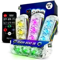 Kit 4 Strobos Flash Beat IR V4 Controle Som Automotivo Rgb Kit 4 Strobos Flash Beat IR V4 Controle Som Automotivo Rgb