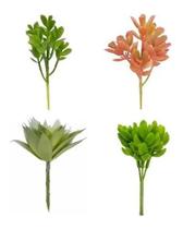 Kit 4 Suculentas Grande Plantas Artificial Verde Decoração Jardim Enfeite