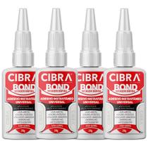 Kit 4 Super Adesivo Instantâneo 20g Universal Cibra Bond