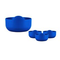 Kit 4 Super Bowl Azul 475Ml Plástico Premium