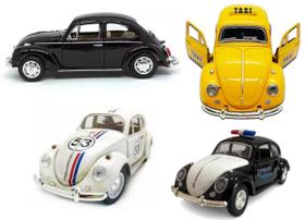 Kit 4 Super Carrinhos Ferro Fusca Clássico 1/32 Miniatura