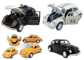 Kit 4 Super Carrinhos Fusca 1957 Ferro Fricção Metal