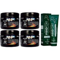 Kit 4 Super Gel 30 Ervas 250g + 1 Pomada Fisio Fort 150g