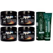 Kit 4 Super Gel 30 Ervas 250G + 1 Pomada Fisio Fort 150G