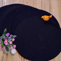 Kit 4 Suplat Redondo Para Mesa Preto Exclusivo