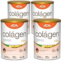 Kit 4 Suplemento Alimentar Colágeno Verisol Sabor Abacaxi c Hortelã 255g Pó Biotina Scoop Dosador