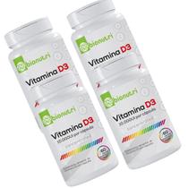 Kit 4 Suplemento Alimentar Vitamina D3 60 Cápsulas 500mg 10.000ui Bionutri Fonte D