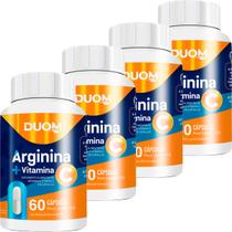 Kit 4 Suplemento Arginina + Vitamina C Multivitamínico Dose 240 Cápsulas/Comprimidos 100% Pura Pó