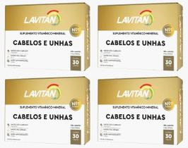 Kit 4 Suplemento Lavitan Cabelos e Unhas C/30 Cáps - Cimed