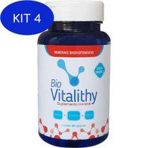 Kit 4 Suplemento Mineral 90 Cps - Bio Vitalithy