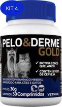 Kit 4 Suplemento Vetnil Pelo E Derme Gold