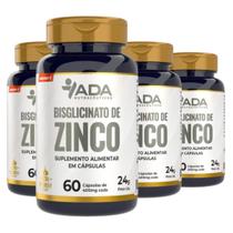 Kit 4 Suplemento Vitamina Alimentar Zinco Bisglicinato 240 Cápsulas Original Natural 24g