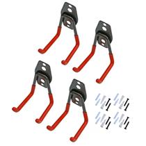 Kit 4 Suporte Aço Multiuso 23kg Parede Bike Mangueira Cor Preto