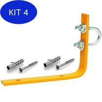 Kit 4 Suporte Amarelo Para Coletor 1/2 + Bucha Ficher S10