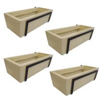 Kit 4 Suporte com Jardineira Bege para Jardim Vertical